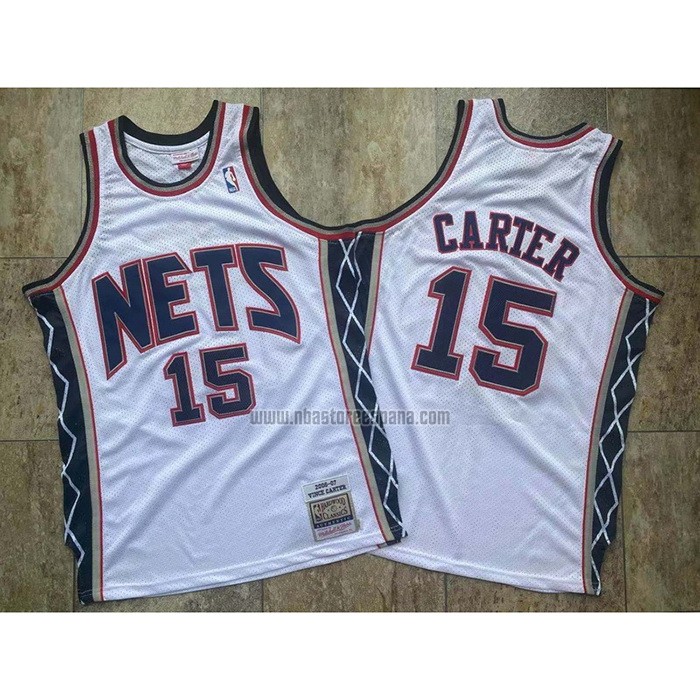 Camiseta Brooklyn Nets Vince Carter NO 15 Mitchell & Ness 2006-07 Blanco
